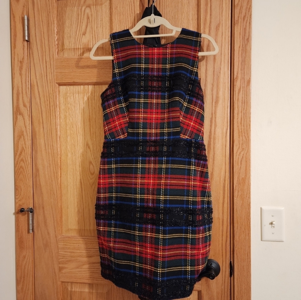 J. Crew Sheath dress in Lurex® Stewart tartan